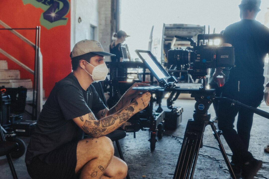 diverse film crew working